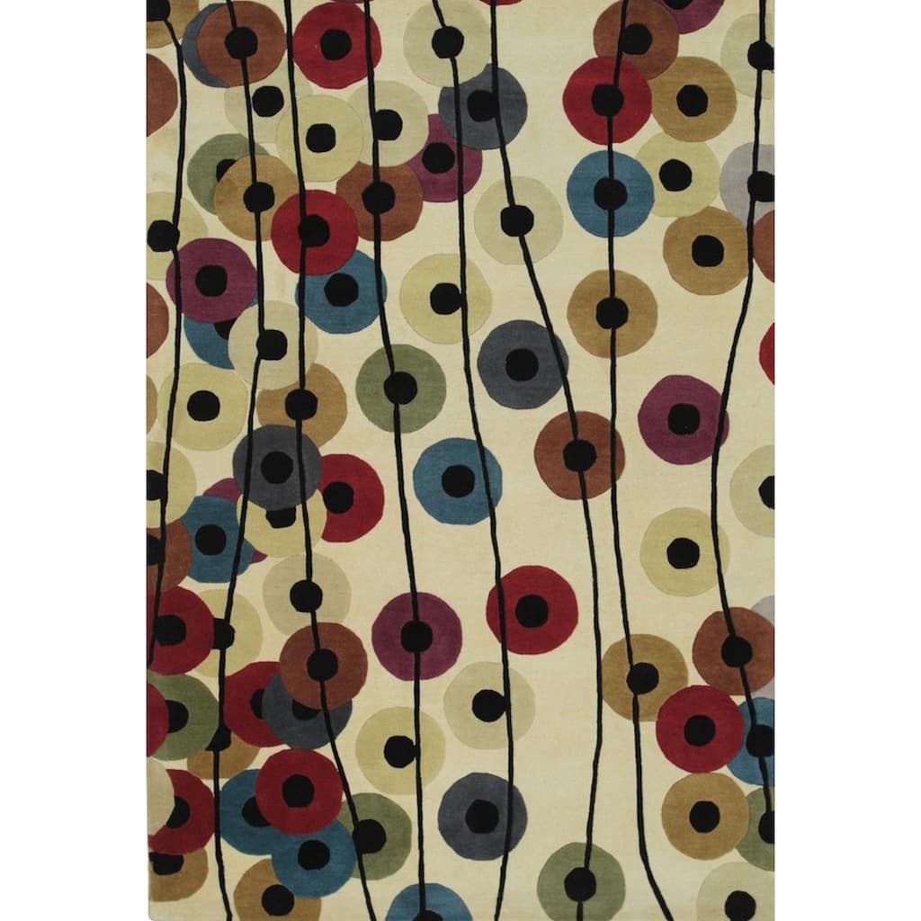 Home Decor EORC Hand-Tufted Wool Modern Tufted Rug, Multicolored Stylish & Vibrant Area Rug for Adding Contemporary Elegance to