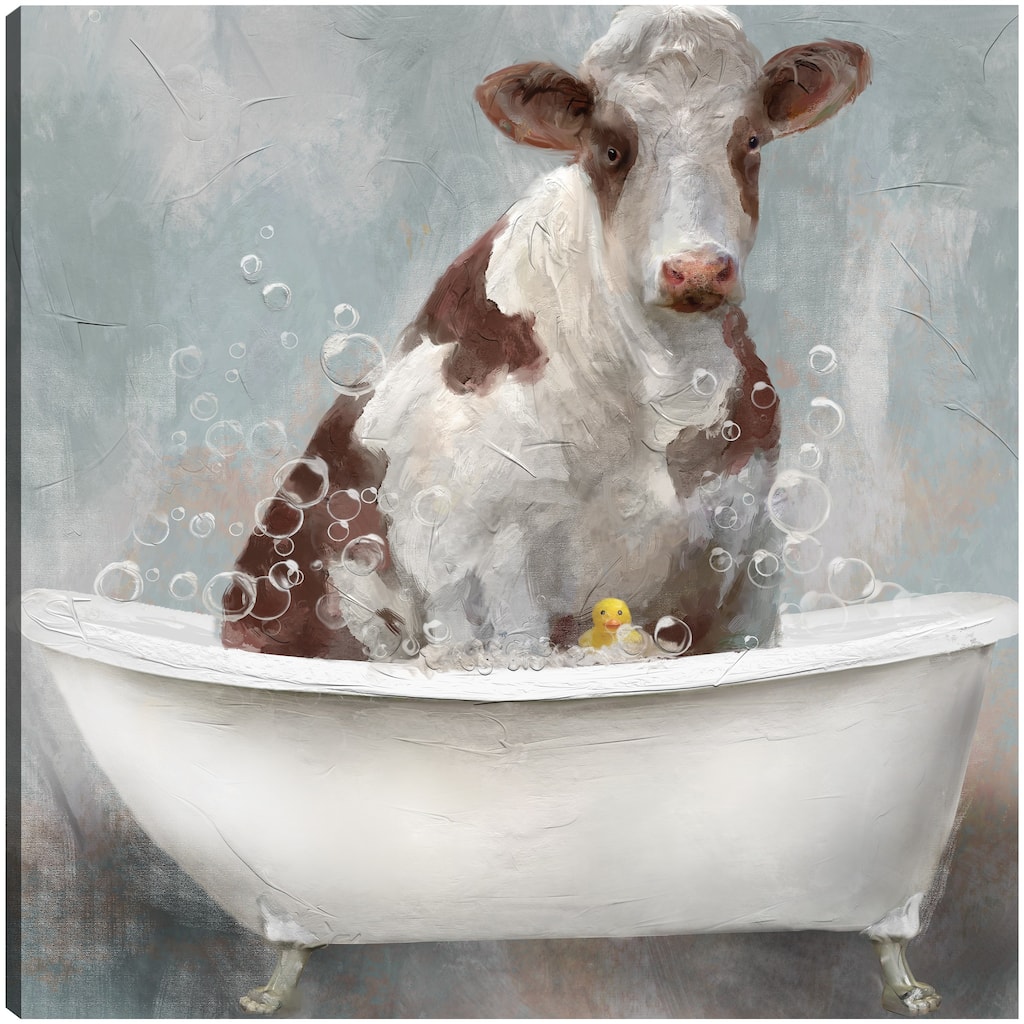 Bovine Bubbles II By Studio Arts Canvas Art Print