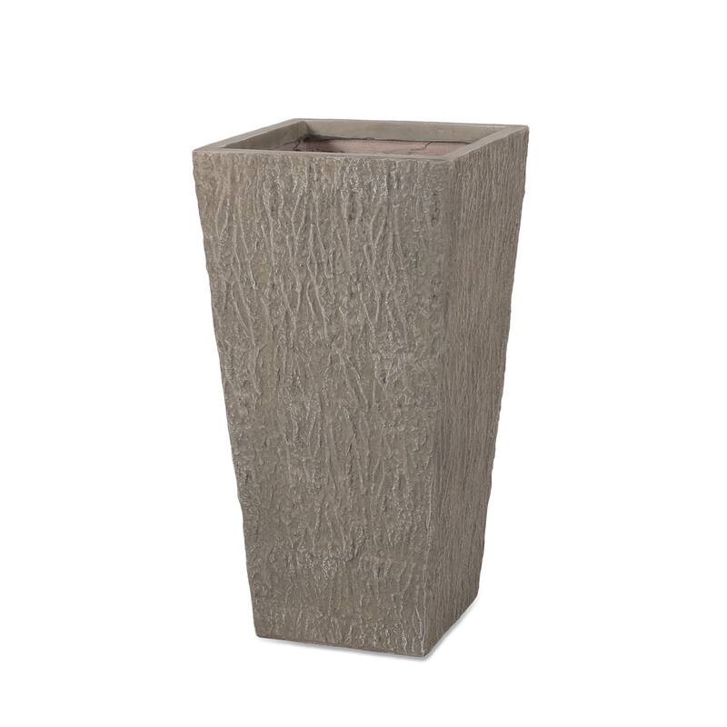 Classic Pleated Stone-Look Outdoor Planter Pot for gardens and porches