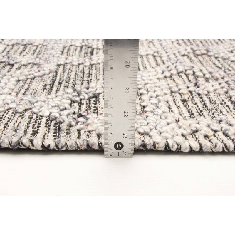 ECARPETGALLERY Braid weave Sienna Grey Wool Rug - 5'2 x 7'3