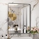 preview thumbnail 120 of 141, Apmir Metal Frame Tempered Glass Bathroom Vanity Mirror for Wall, Cloakroom, Bedroom 36" x 28" - Black