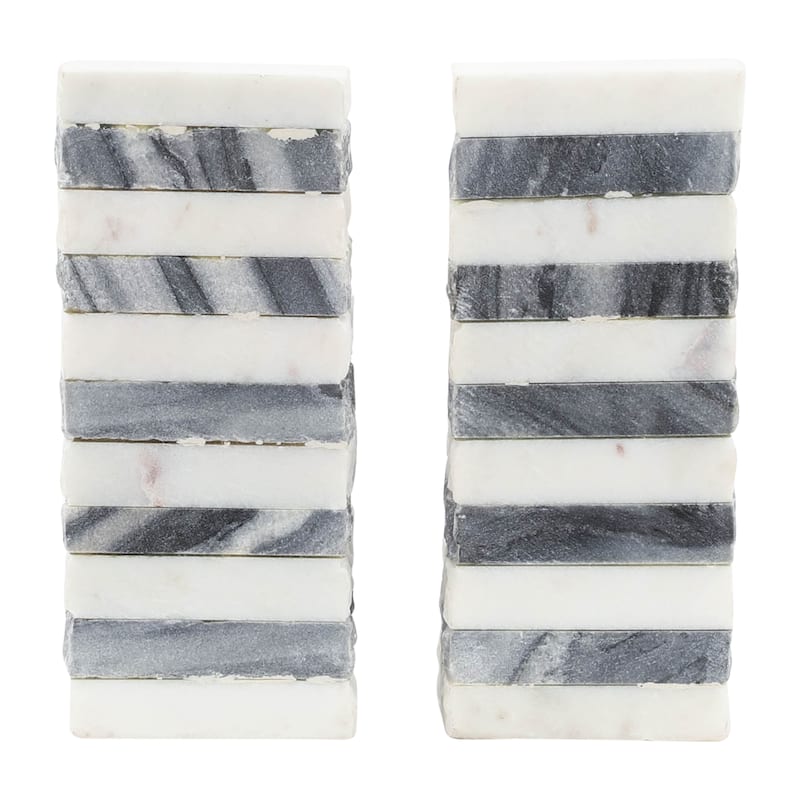 Sagebrook Home Stone Marble Bookends Stone Marble