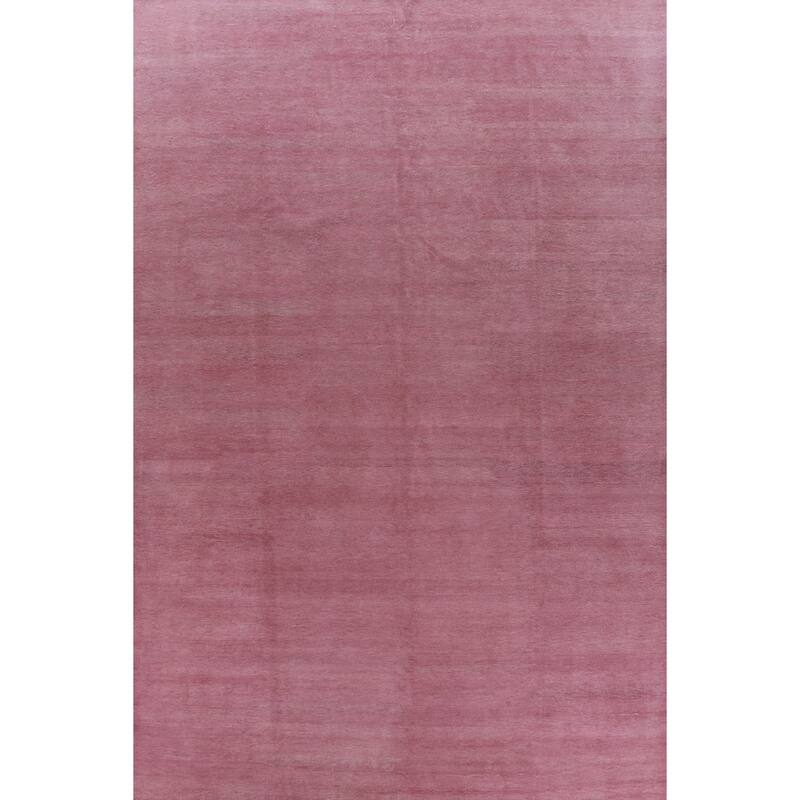 Hand Knotted Oriental 100% Wool Carpet Modern Solid Purples Gabbeh Area Rug - 13' 11'' X 10' 3''