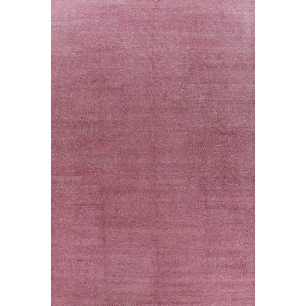 Hand Knotted Oriental 100% Wool Carpet Modern Solid Purples Gabbeh Area Rug - 13' 11'' X 10' 3''