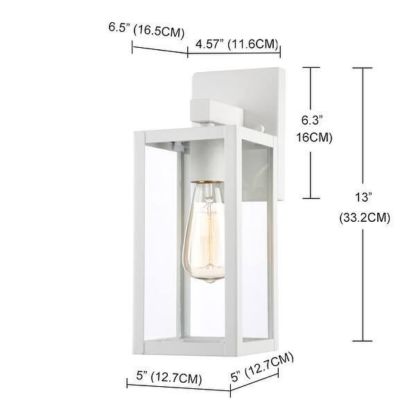 dimension image slide 8 of 11, 2-pack 13" H 1-Light Black Outdoor wall Lantern(Dusk to Dawn could be chosen)