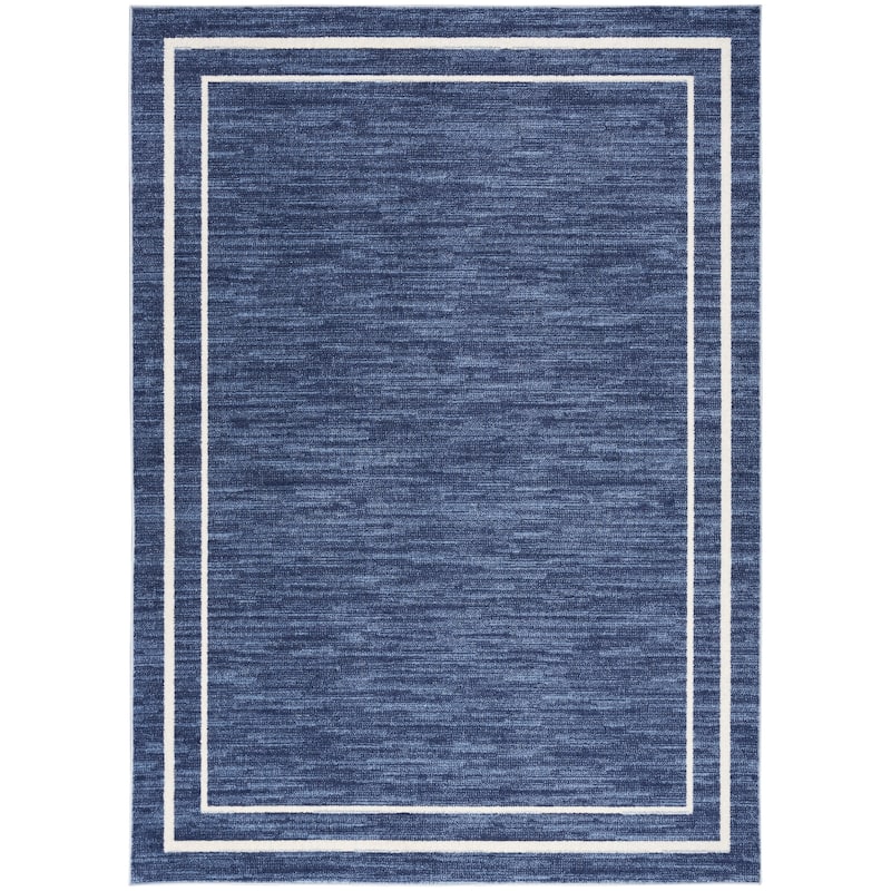 Nourison Essentials Indoor/Outdoor Solid Area Rug - 7' x 10' - Navy/Ivory