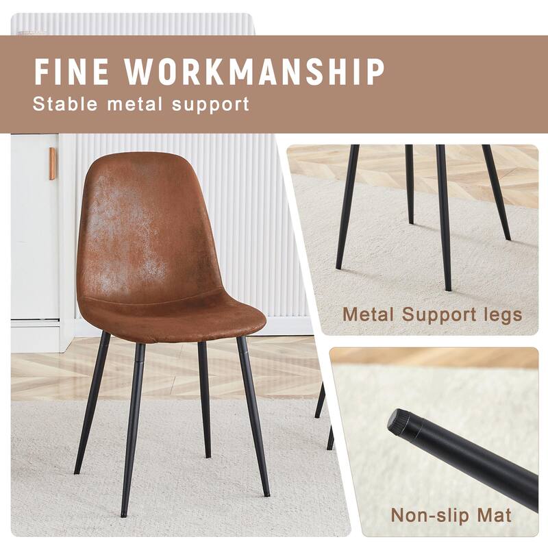 5-Piece Round Dining Table with Double Layer Storage, Wood and Black Fan Panels, Ergonomic Fabric Chairs, Anti-Slip Feet