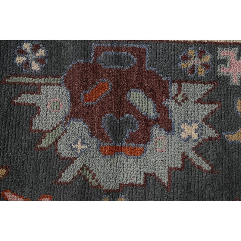 Transitional Gray Oushak Oriental Area Rug Handmade Wool Carpet - 8'1"x 9'10"