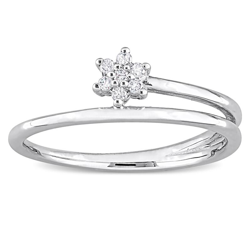 Miadora Diamond Accent Floral Wrap Promise Ring in Sterling Silver