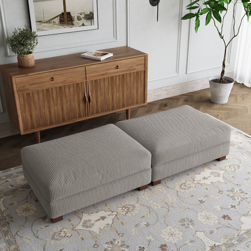 Modern Sofa Ottoman Foot Rest Stool for Living Room - Light Grey