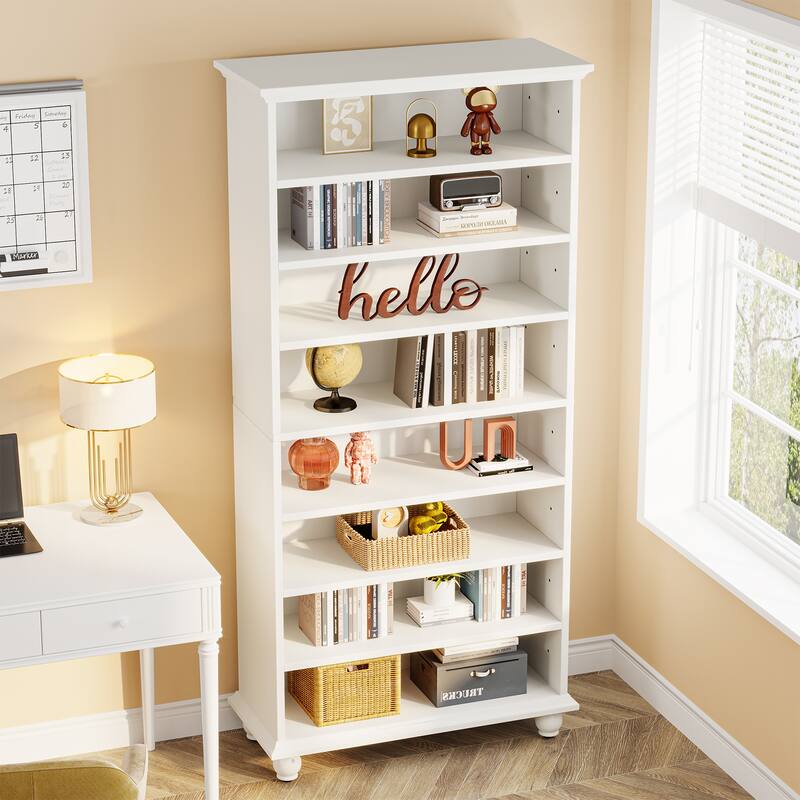 9-tier Tall Bookshelves LED Bookcase for Study Room