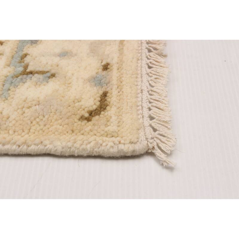 ECARPETGALLERY Hand-knotted Royal Oushak Cream Wool Rug - 2'6 x 23'8