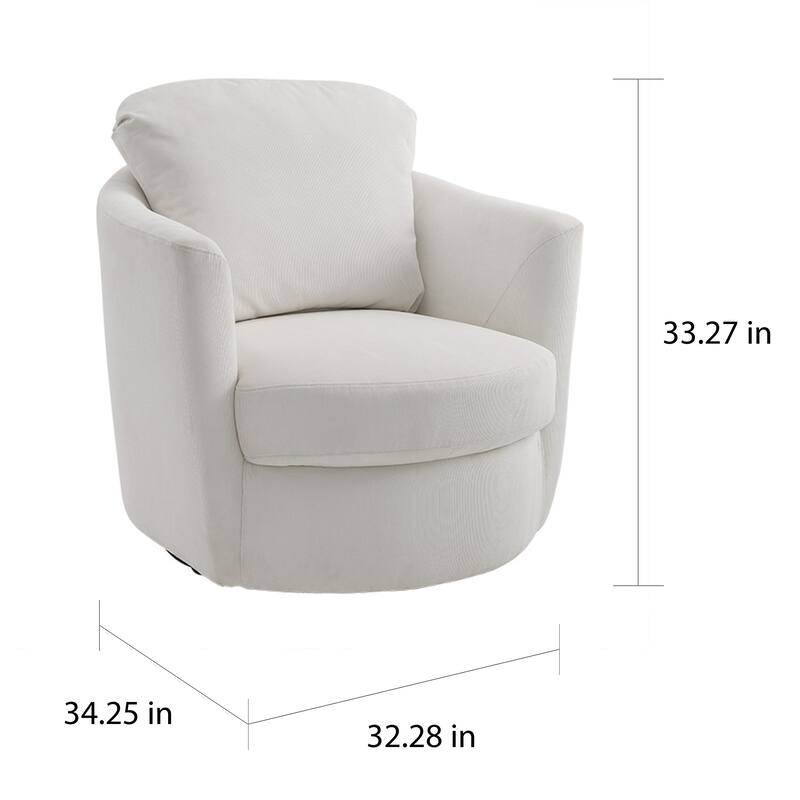 Art Leon Modern Comfortable Corduroy Fabric Swivel Barrel Accent Chair