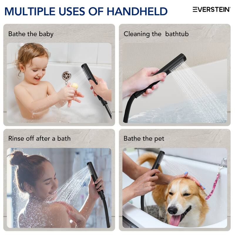 Wall-Mount Tub and Handheld Shower Faucet Set