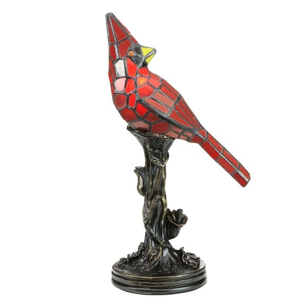 River of Goods Red Tiffany-Style Stained Glass 13-inch Cardinal 