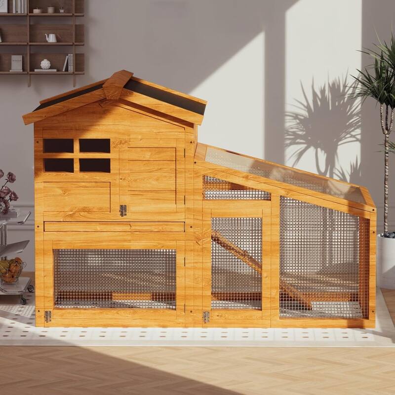 Outdoor Indoor Expandable Rabbit Hutch Chicken Coop for Backyard