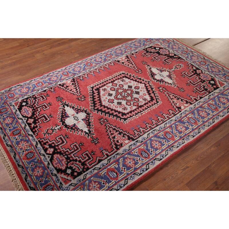 Viss Indian Area Rug Handmade Wool Carpet - 4'0"x 6'0"