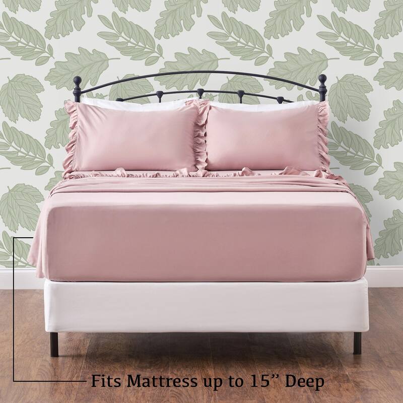 Chanasya Ruffle Soft Chic Microfiber Sheet Set