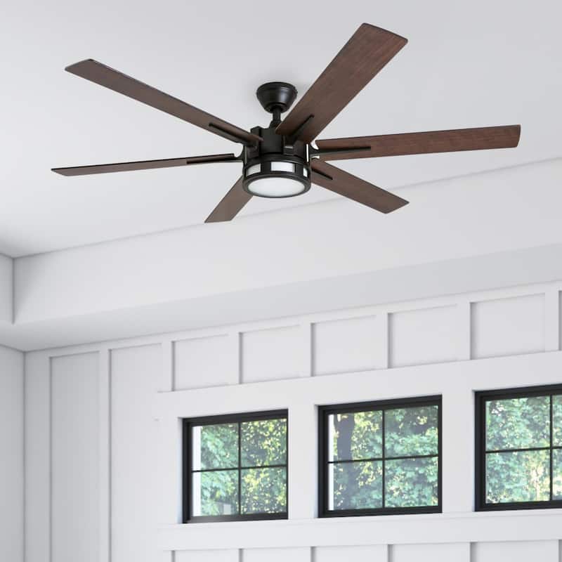56" Honeywell Kaliza Expresso Bronze Modern LED Ceiling Fan with Light & Remote - 56-inch - 56-inch - Espresso - Hardwired