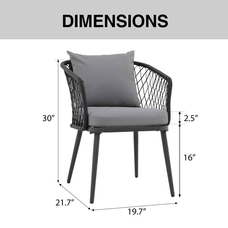 Outdoor 2 Piece Patio Chair Design with Wicker Dining Chairs