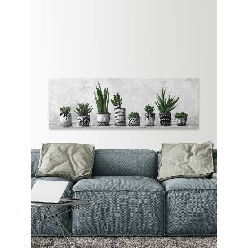 'Amazing Pile of Succulents' Painting Print on Wrapped Canvas