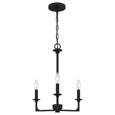 Prescott 3-Light Matte Black Chandelier