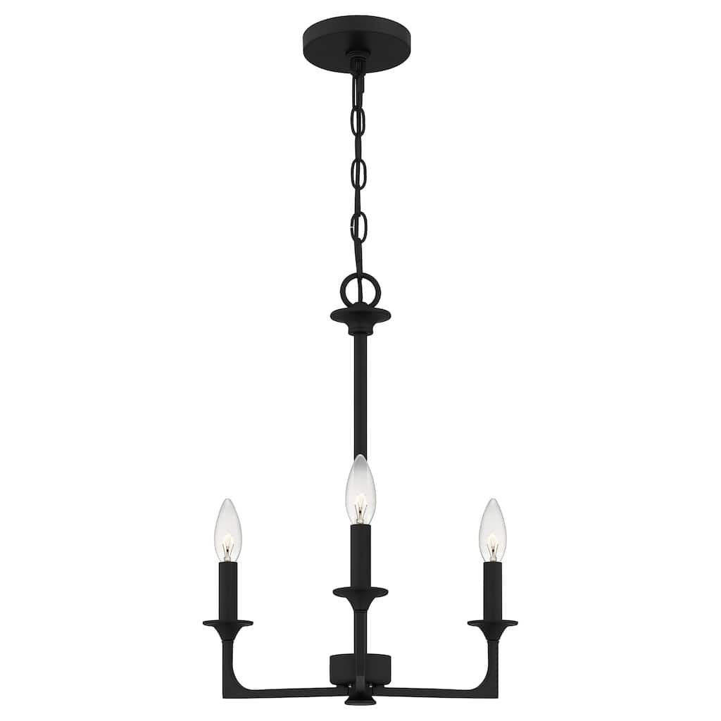 Prescott 3-Light Matte Black Chandelier