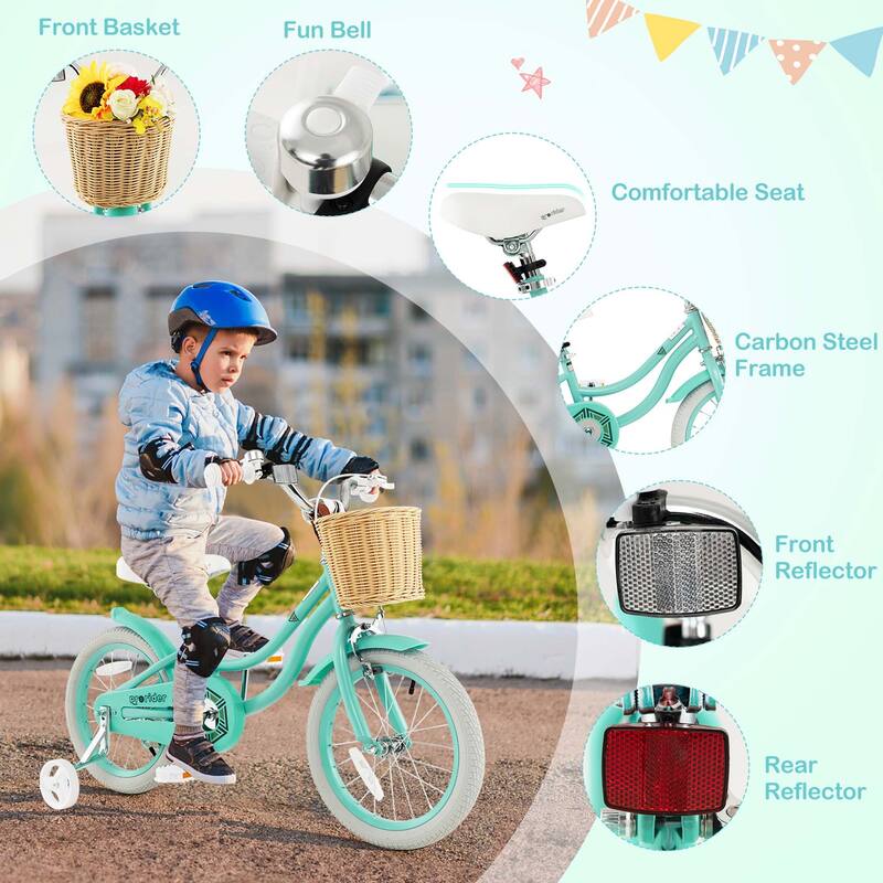 Prorider 16" Kid’s Bike with Training Wheels Adjustable Handlebar Seat - See Details