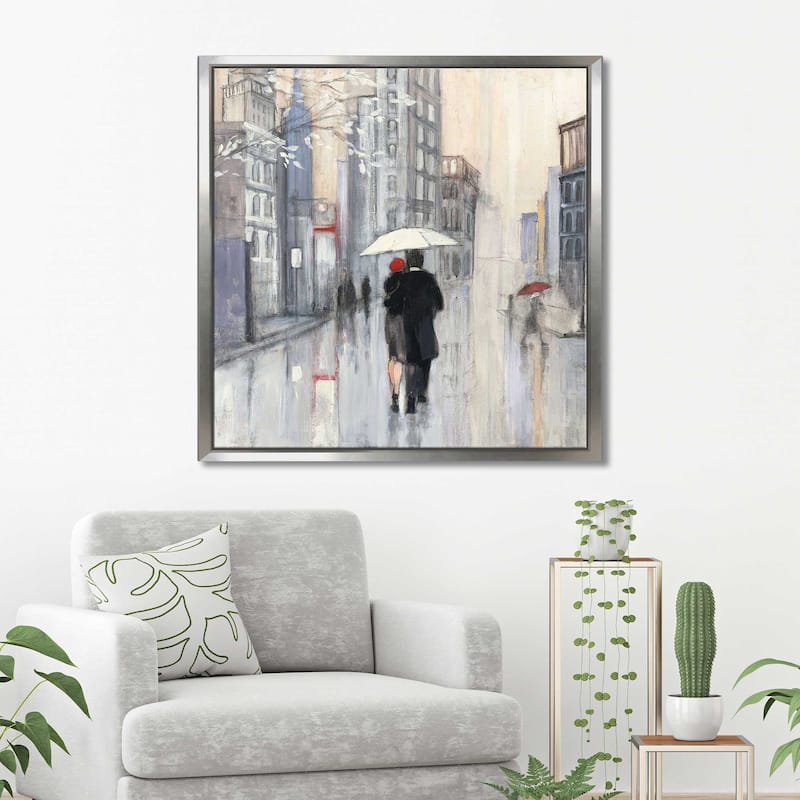 "Spring Rain New York Crop" Print on Floating Canvas
