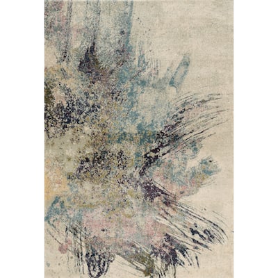 Porch & Den Pallette Contemporary Abstract Brush Shag Rug