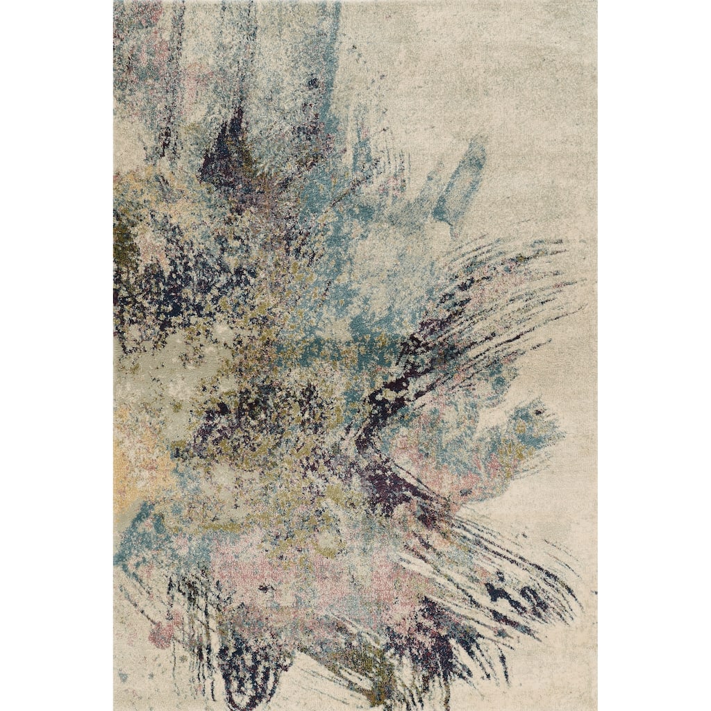 Porch & Den Pallette Contemporary Abstract Brush Shag Rug