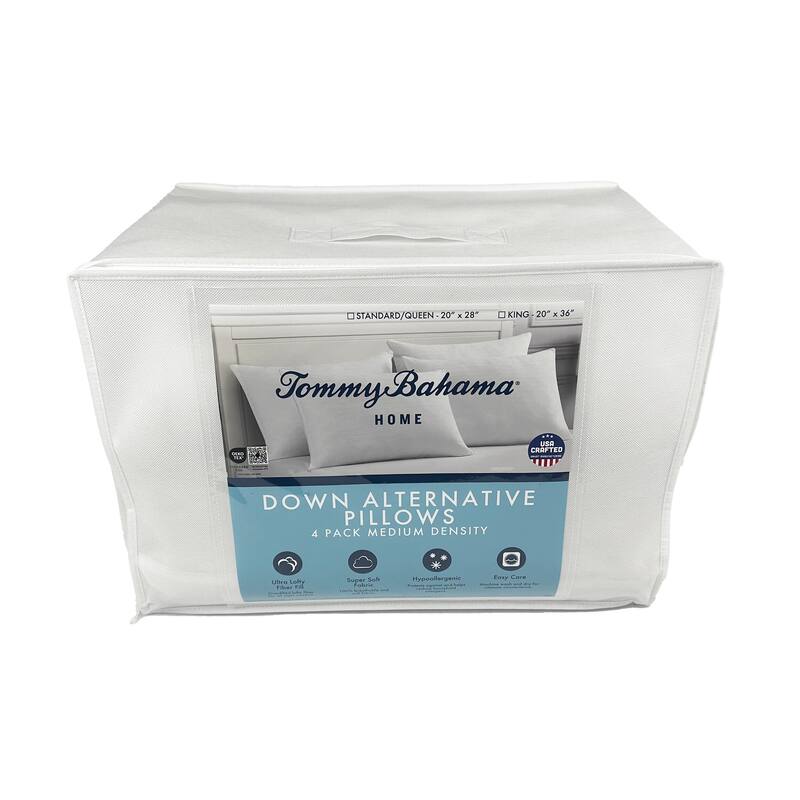 Tommy Bahama 4 Pack Medium Density 300 TC Down Alternative Pillows