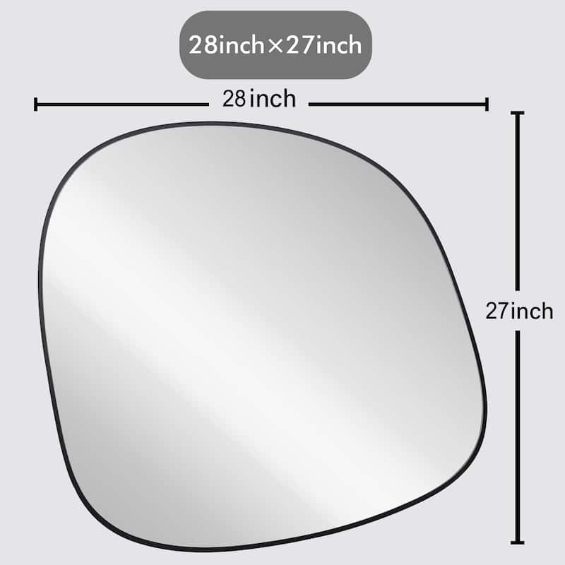 Contemporary Asymmetrical Mirror, Pebble Shaped Irregular Mirror