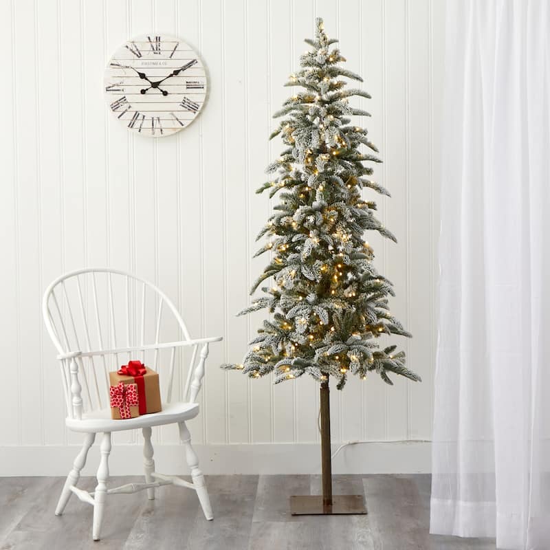 6.5Ft Pre-Lit Christmas Tree - Alpine Artificial Tree with Warm White Lights & Bendable Branches - Holiday Decor - 72