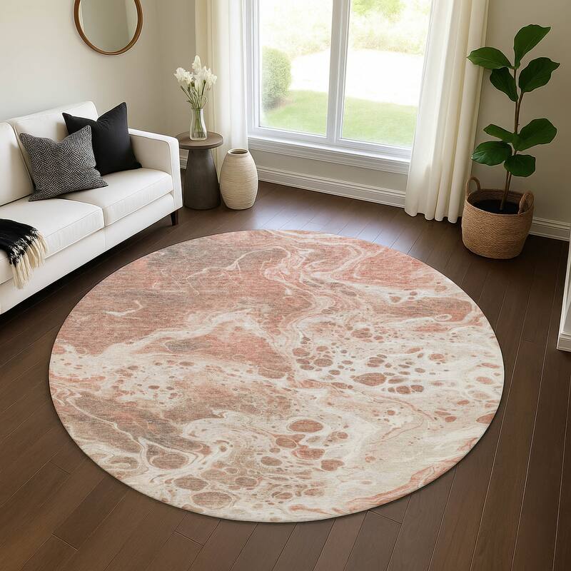 Premium Washable Super Soft Contemporary Mayfield Rug - Paprika - 8' x 8'