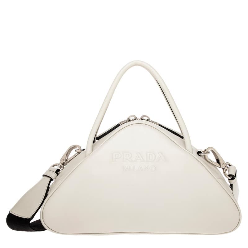 Prada Triangle Logo Bag - White