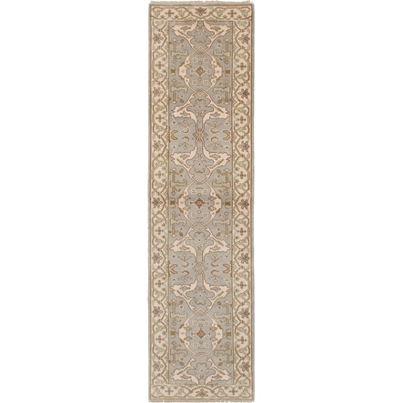 ECARPETGALLERY Hand-knotted Royal Oushak Light Grey Wool Rug - 2'7 x 10'0. Opens flyout.