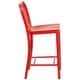 preview thumbnail 63 of 116, 2 Pack 24'' High Metal Indoor-Outdoor Counter Height Stool w/ Vertical Slat Back