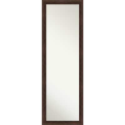 Warm Walnut Narrow Non-Beveled Wood Framed Full-Length On the Door Mirror - Warm Walnut Narrow - Glass Size 14x48
