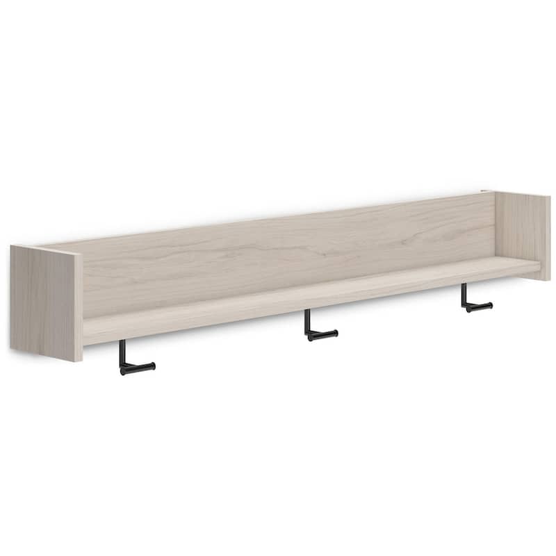 Signature Design by Ashley Wall Mounted Coat Rack with Shelf - 52.75" W x 7.5" D x 7.5" H