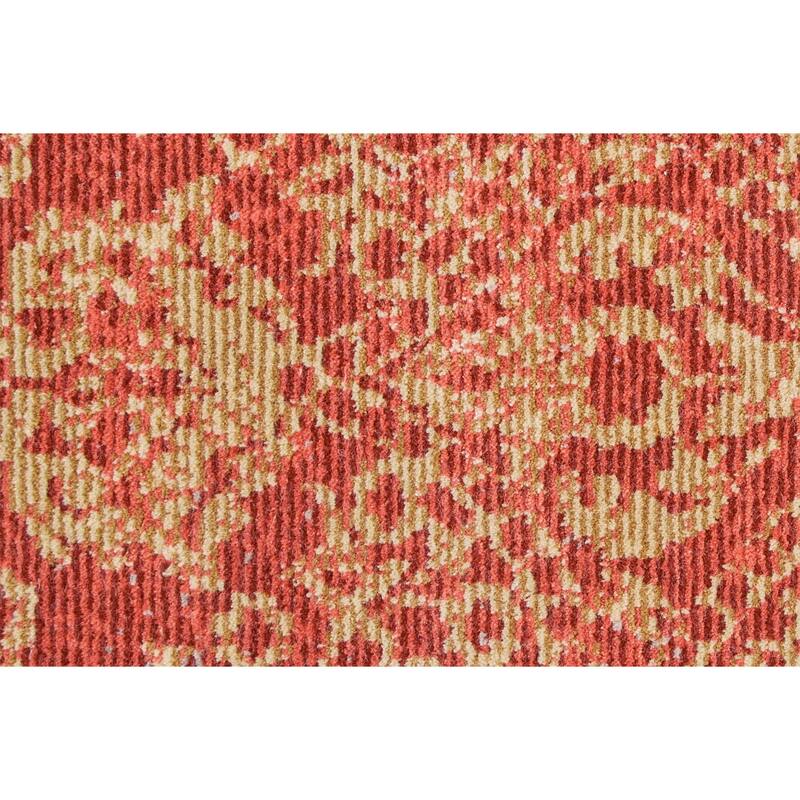 Tessina Distressed Ornamental Rug, Red/Gold/Orange, Area Rug