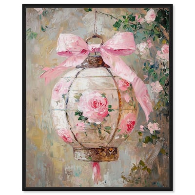 Rose Garden Lantern Canvas by Art Remedy