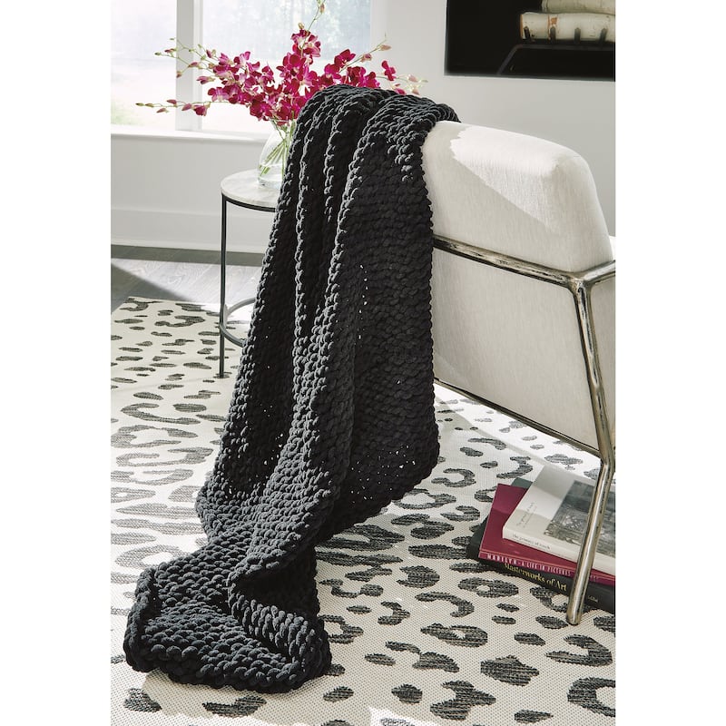 Signature Design by Ashley Chaddon Throw - Black
