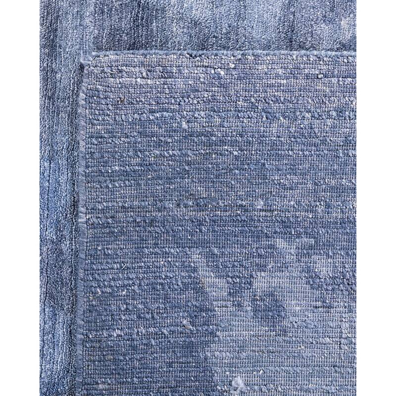 Modern One-of-a-Kind Hand-Knotted Area Rug, Blue - 9' 1" x 12' 1"