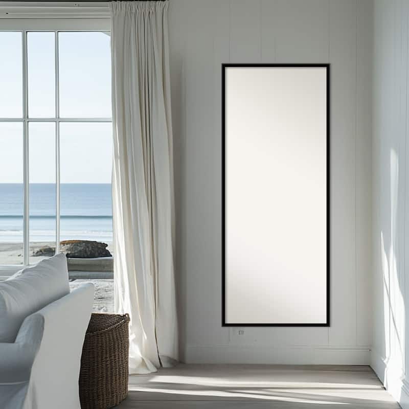 Incline Non-Beveled Wood Framed Full-Length Floor Leaner Mirror