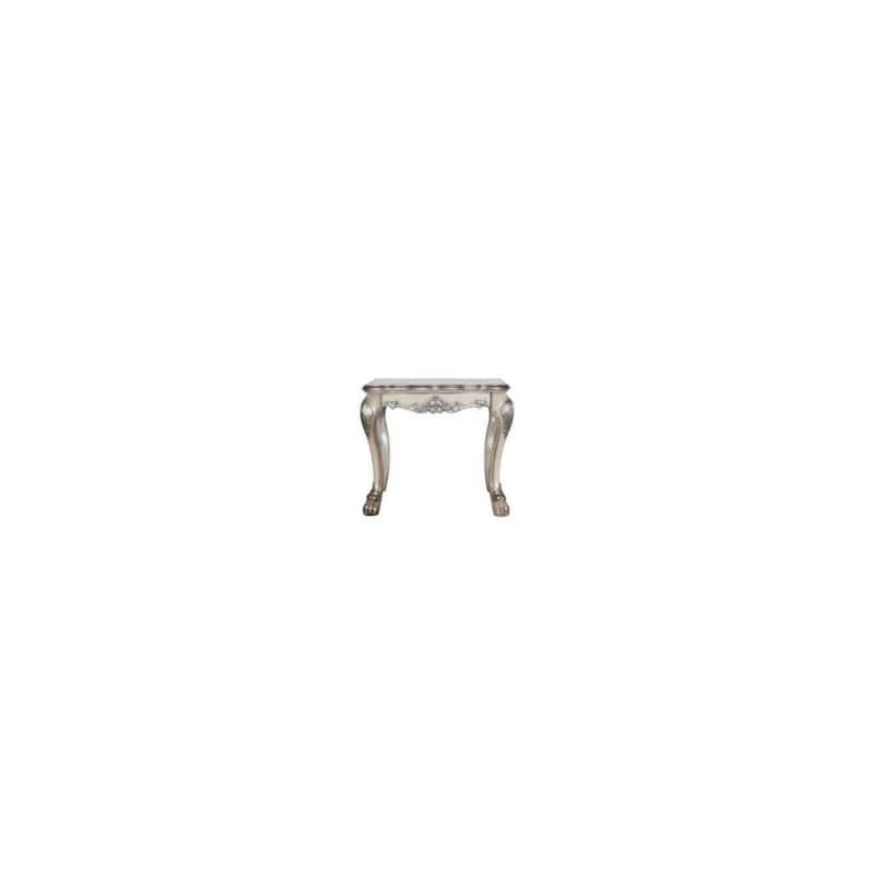Square Wood End Table with Bottom Shelf Bedside Nightstand for Living Room or Bedroom