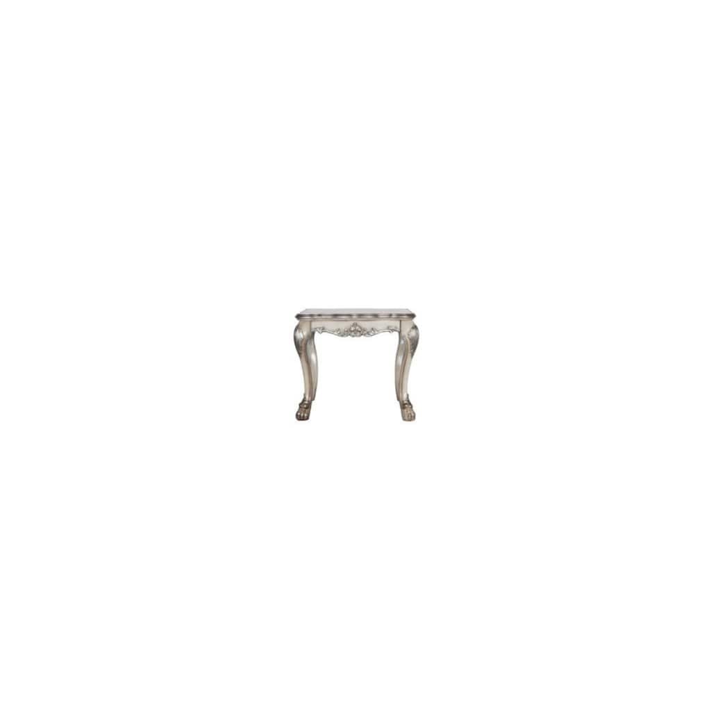 Square Wood End Table with Bottom Shelf Bedside Nightstand for Living Room or Bedroom