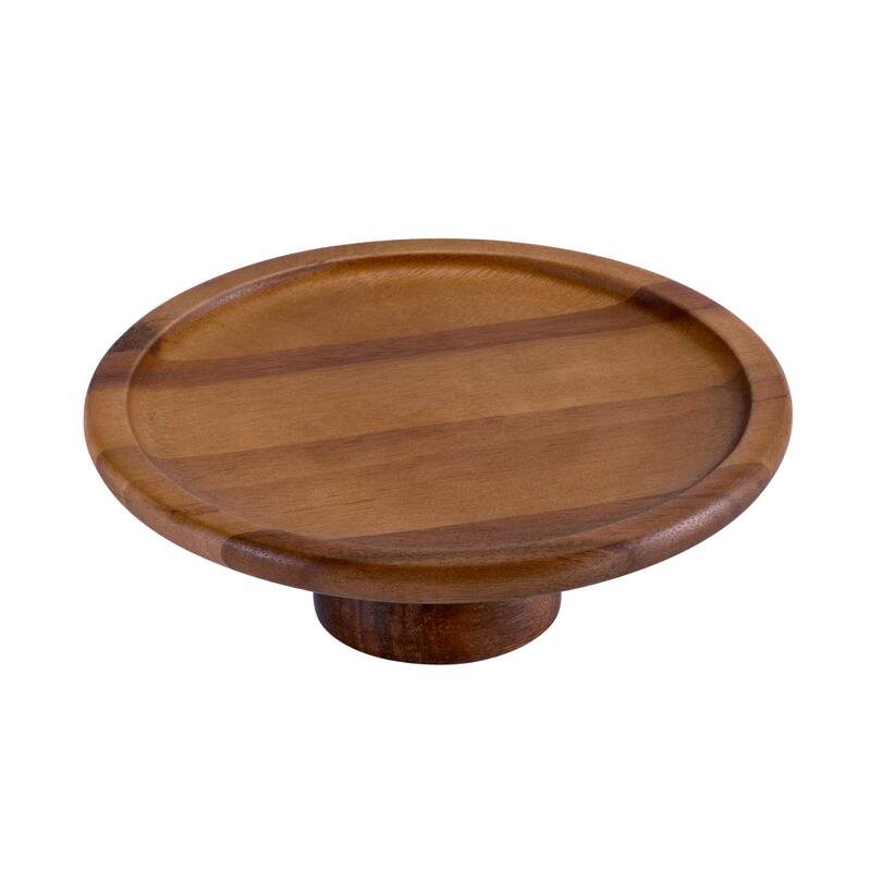 Cake Stand - large - Natural Acacia Base - Brown