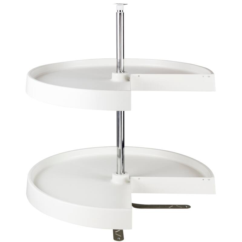 Hardware Resources 24" Diameter Pie Cut Two Shelf Lazy Susan with - White
