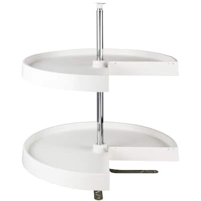 Hardware Resources 24" Diameter Pie Cut Two Shelf Lazy Susan with